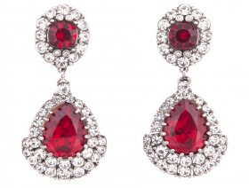 Tear Drop Ruby Earrings