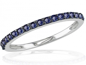 White Gold Blue Sapphire Eternity Ring