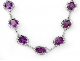 Amethyst &amp; Diamond Necklace