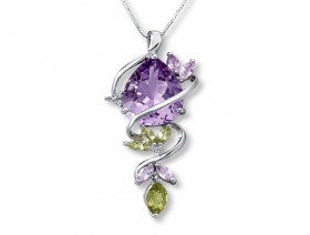 Pink Amethyst &amp; Quartz Pendant