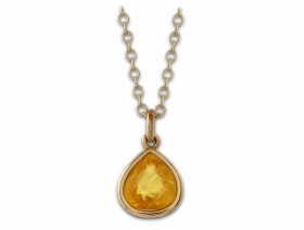 Pear Shaped Yellow Sapphire Pendant