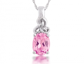 White Gold Pink Sapphire Pendant
